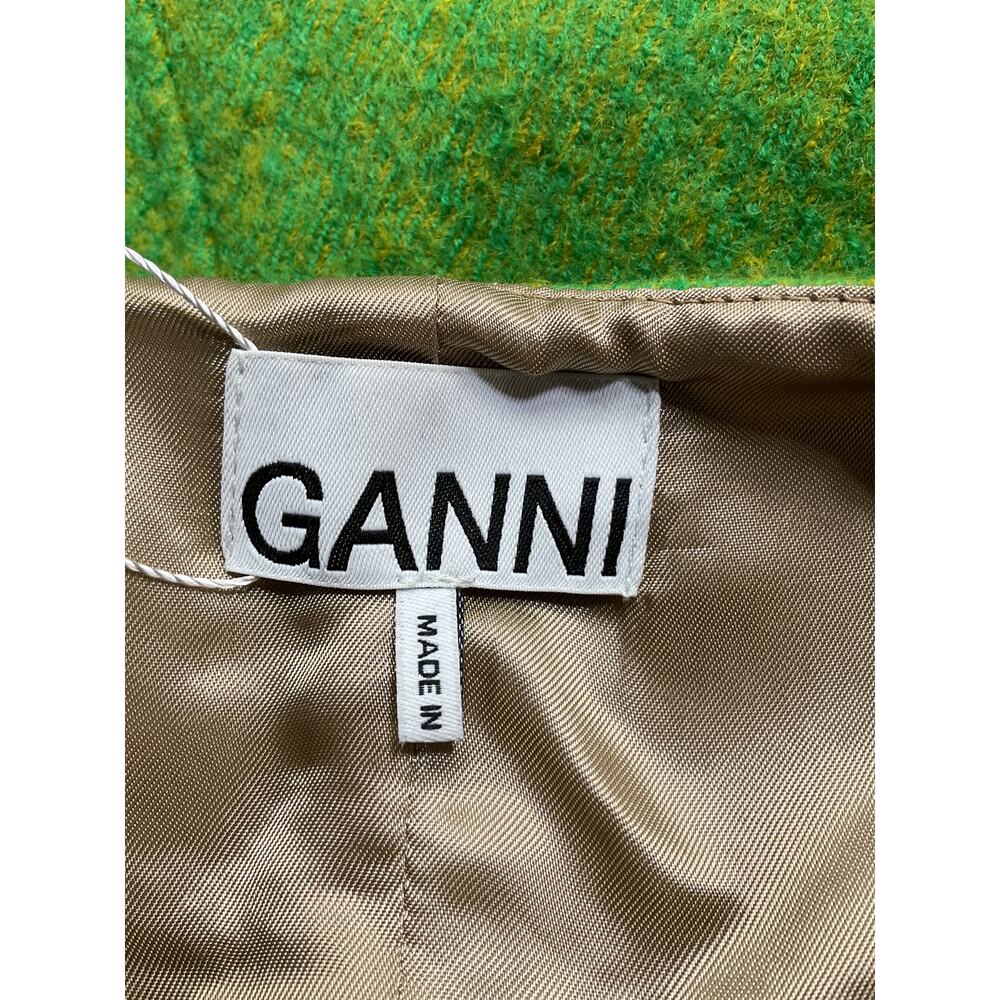 Ganni Chic Green Wool Zip Front Mini Dress Size 32 EU / US 0 - Picture 4 of 5
